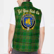 Ireland House of O HANRAGHTY Irish Family Crest Padded Vest Jacket - Irish National Tartan A7