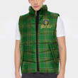 Ireland House of O DUNN Irish Family Crest Padded Vest Jacket - Irish National Tartan A7 | 1stIreland