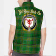 Ireland House of MACGEOGHEGAN Irish Family Crest Padded Vest Jacket - Irish National Tartan A7