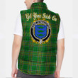 Ireland House of MACCOTTER Irish Family Crest Padded Vest Jacket - Irish National Tartan A7