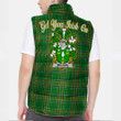 Ireland Meldon or Muldoon Irish Family Crest Padded Vest Jacket - Irish National Tartan A7