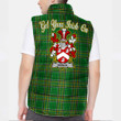 Ireland Monck or Moncke Irish Family Crest Padded Vest Jacket - Irish National Tartan A7