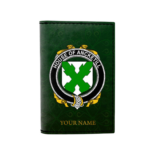(Laser Personalized Text) Ancketill Family Crest Minimalist Wallet K6