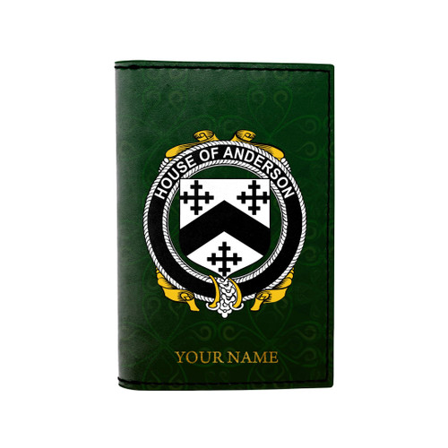 (Laser Personalized Text) Anderson Family Crest Minimalist Wallet K6