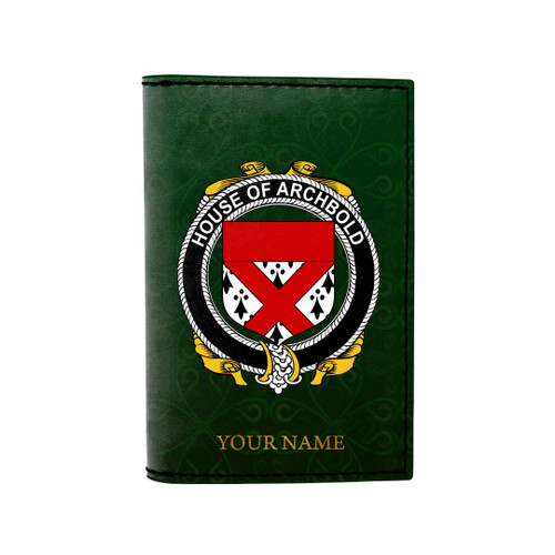 (Laser Personalized Text) Archbold Family Crest Minimalist Wallet K6