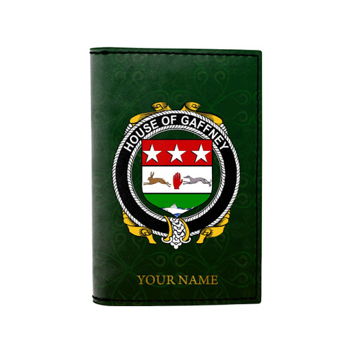(Laser Personalized Text) Gaffney Family Crest Minimalist Wallet K6