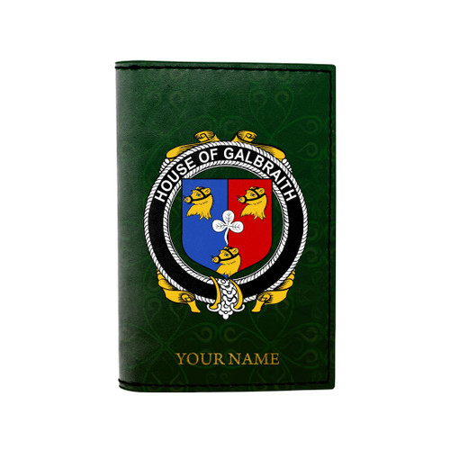 (Laser Personalized Text) Galbraith Family Crest Minimalist Wallet K6