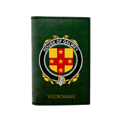 (Laser Personalized Text) Galwey Family Crest Minimalist Wallet K6