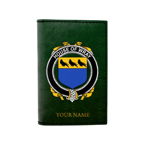 (Laser Personalized Text) Wray Family Crest Minimalist Wallet K6