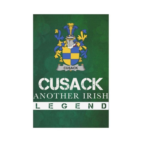 Irish Garden Flag, Cusack Family Crest Shamrock Yard Flag A9