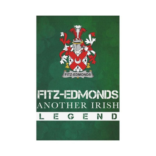 Irish Garden Flag, Fitz-Edmonds Family Crest Shamrock Yard Flag A9