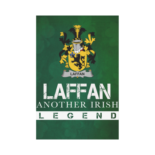 Irish Garden Flag, Laffan Family Crest Shamrock Yard Flag A9