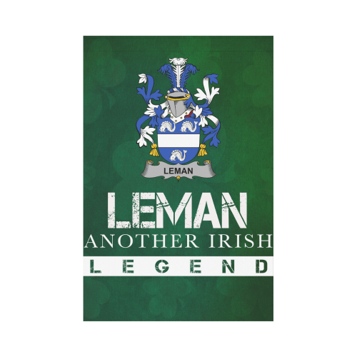 Irish Garden Flag, Leman or Lemon Family Crest Shamrock Yard Flag A9
