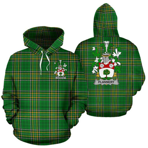 Flannery or O'Flannery Family Crest Ireland Hoodie Irish National Tartan (Pullover) A7