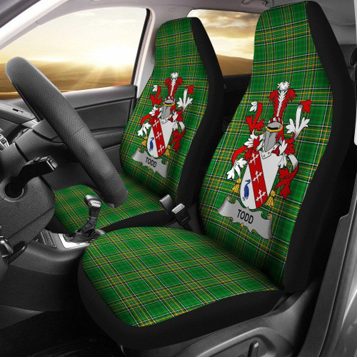 Todd or Tod Family Crest Ireland Car Seat Cover Irish National Tartan Irish Family (Set of Two) A7