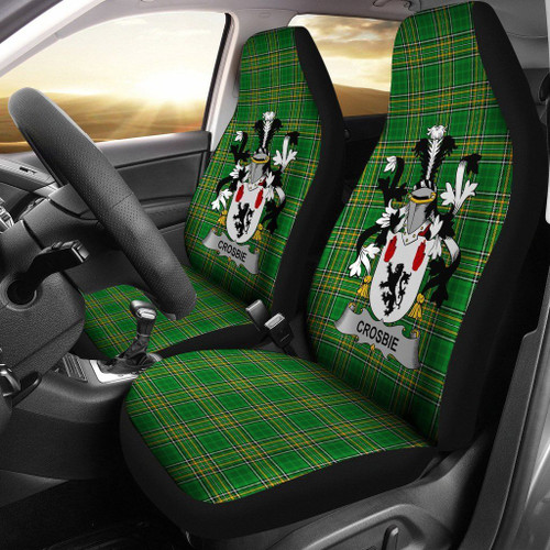 Crosbie or McCrossan Family Crest Ireland Car Seat Cover Irish National Tartan Irish Family (Set of Two) A7