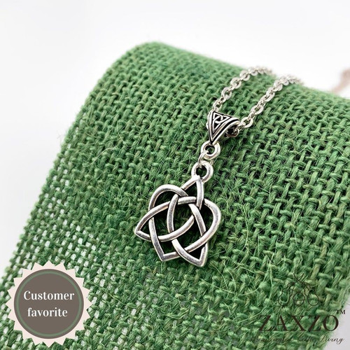 Celtic Sister Knot Necklace. Trinity Bail. Irish Jewelry Gift TH5