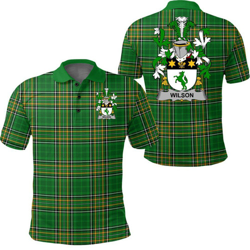 Wilson Family Crest Ireland Polo Shirt - Irish National Tartan A7