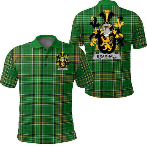 Bramhall Family Crest Ireland Polo Shirt - Irish National Tartan A7