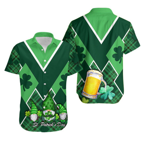 St. Patrick’s Day Ireland Gnome Hawaiian Shirt Shamrock TH4