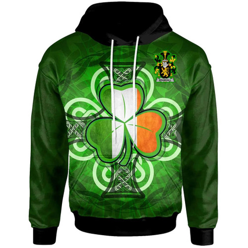 1stIreland Ireland Hoodie - Bramhall Irish Family Crest Hoodie - Shamrock With  Cross A7