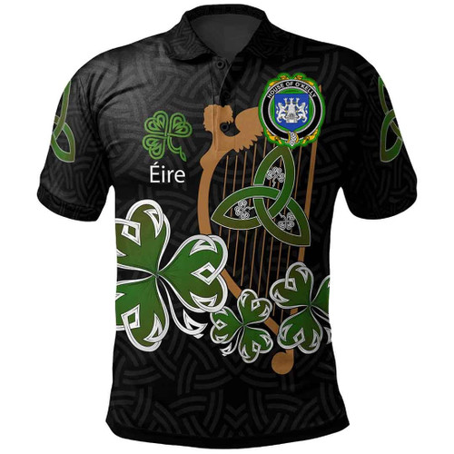1stIreland Ireland Clothing - House of O'KELLY Irish Family Crest Polo Shirt - Ireland Harp And Shamrock A7