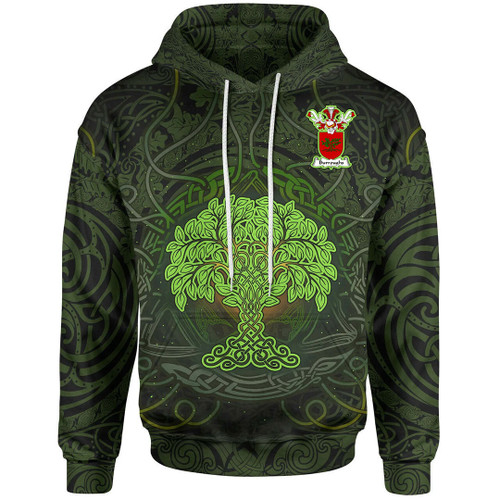 1stIreland Hoodie - Burroughs Family Crest -  Tree A7
