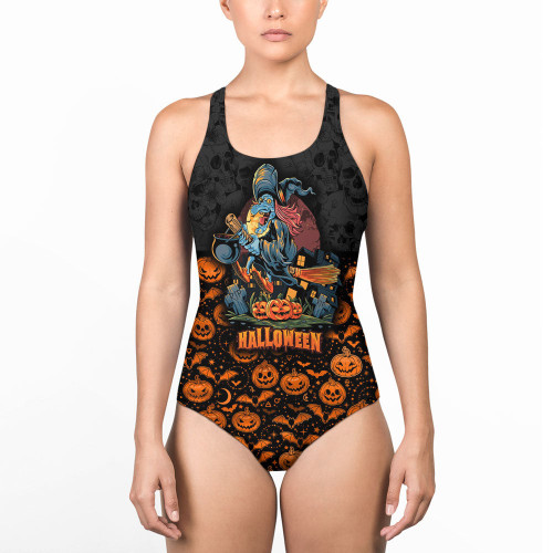 1stIreland Clothing - Halloween Witch - Women Low Cut Swimsuit A7