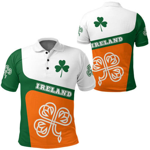 1stIreland Clothing - Ireland Three Leaf Clover Celtic Polo Shirts A35