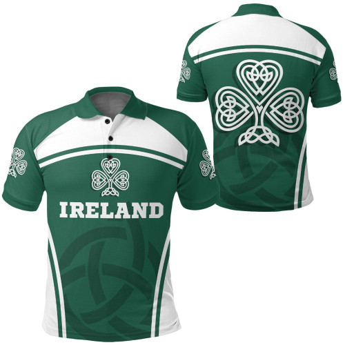 1stIreland Clothing - Ireland Three Leaf Clover Celtic Knot Polo Shirts A35