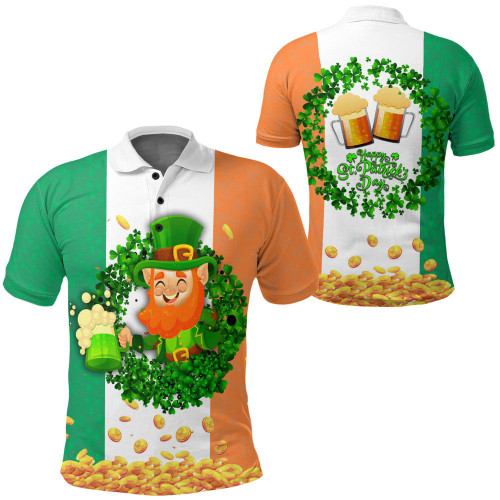 1stireland Clothing - Patrick's Day Circle Shamrock Polo Shirts A95