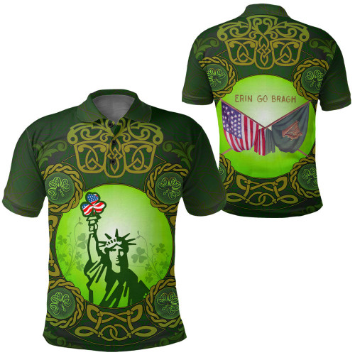 1stIreland Clothing - Patrick Day Liberties Irish and USA Celtic Style Polo Shirts A94