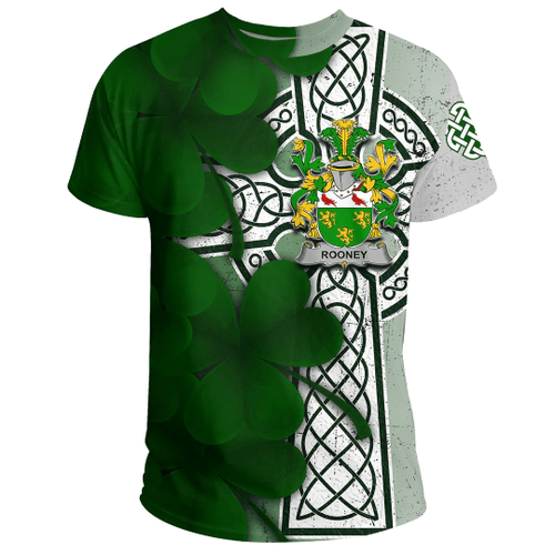 1stIreland Clothing - Rooney or  O Rooney Crest Family Ireland Pattrick Day T-Shirt A35