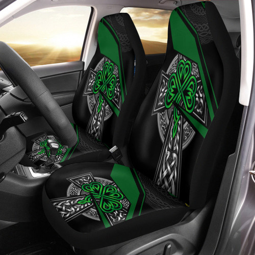 1stIreland Car Seat Cover - Ireland Celtic Cross and Shamrock Car Seat Cover A35