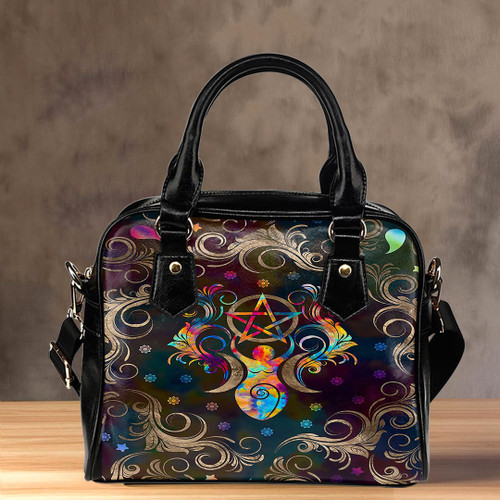 1stIreland Shoulder Handbag - Celtic Wicca Triple Moon Goddess Shoulder Handbag A35