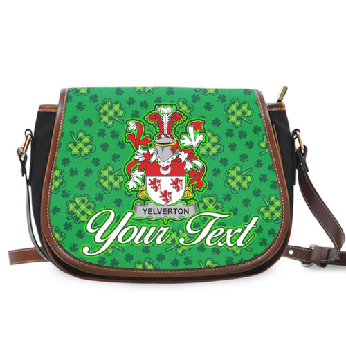 Ireland Yelverton Irish Family Crest Saddle Bag - Pretty Green Plaid Irish Shamrock A7