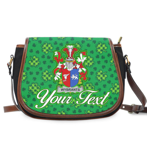 Ireland Wybrants Irish Family Crest Saddle Bag - Pretty Green Plaid Irish Shamrock A7
