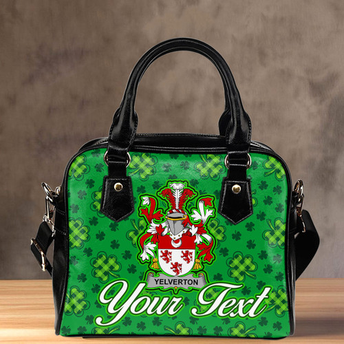 Ireland Yelverton Irish Family Crest Shoulder Handbag - Pretty Green Plaid Irish Shamrock A7