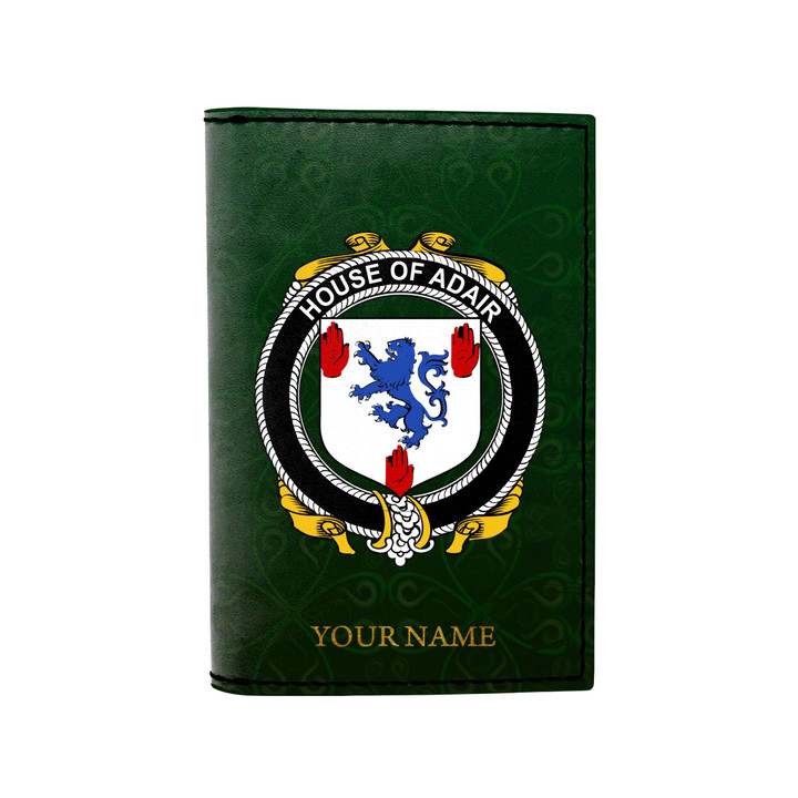 (Laser Personalized Text) Adair Family Crest Minimalist Wallet K6