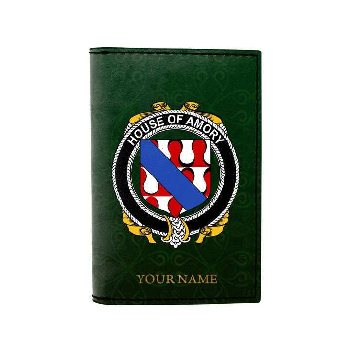 (Laser Personalized Text) Amory Family Crest Minimalist Wallet K6