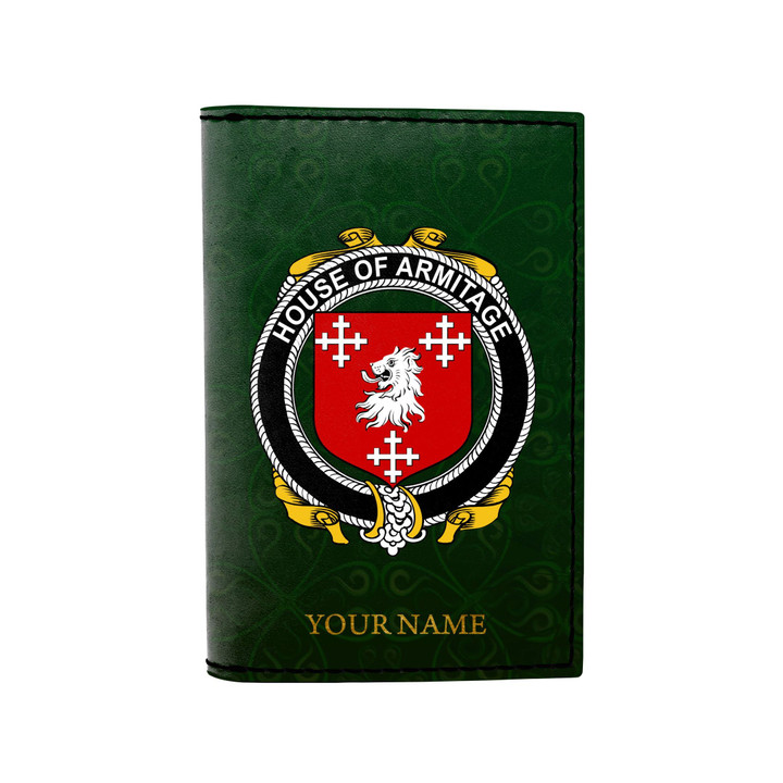 (Laser Personalized Text) Armitage Family Crest Minimalist Wallet K6