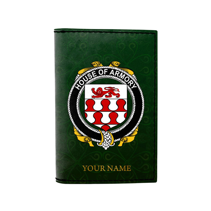 (Laser Personalized Text) Armory Family Crest Minimalist Wallet K6
