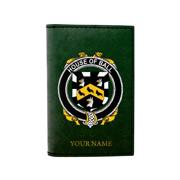 (Laser Personalized Text) Ball Family Crest Minimalist Wallet K6