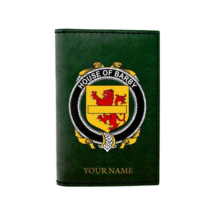 (Laser Personalized Text) Barby Family Crest Minimalist Wallet K6