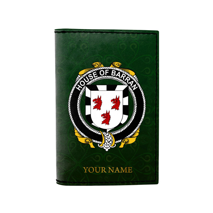 (Laser Personalized Text) Barran Family Crest Minimalist Wallet K6