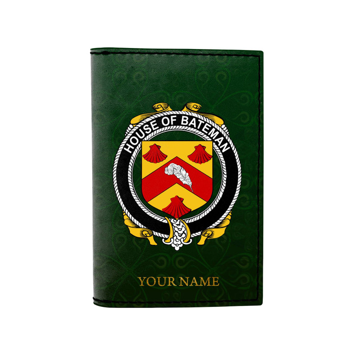 (Laser Personalized Text) Bateman Family Crest Minimalist Wallet K6