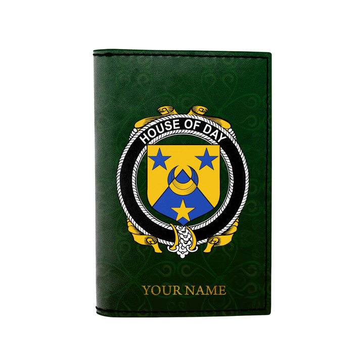 (Laser Personalized Text) Day Family Crest Minimalist Wallet K6