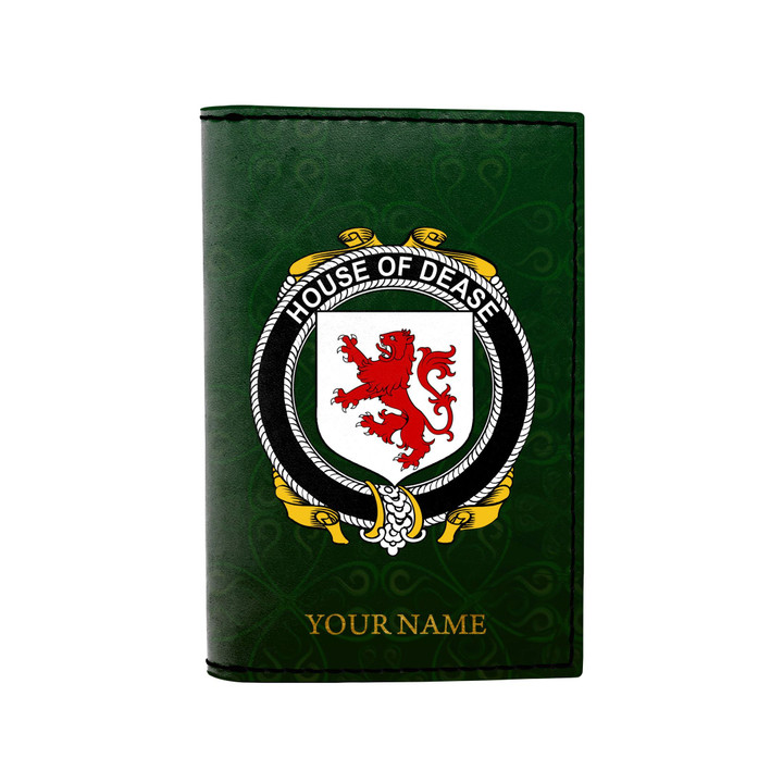 (Laser Personalized Text) Dease Family Crest Minimalist Wallet K6