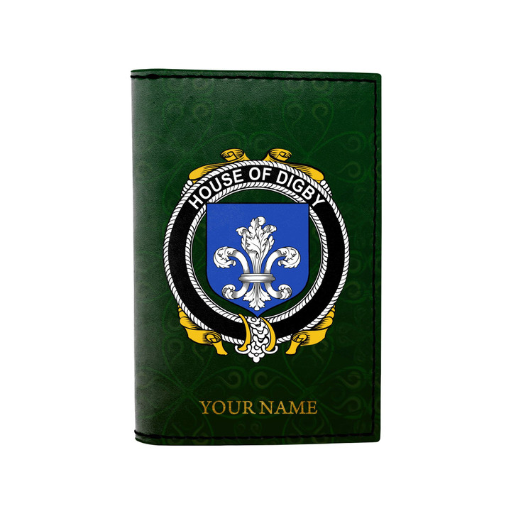 (Laser Personalized Text) Digby Family Crest Minimalist Wallet K6