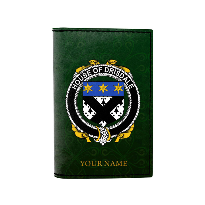 (Laser Personalized Text) Drisdale Family Crest Minimalist Wallet K6